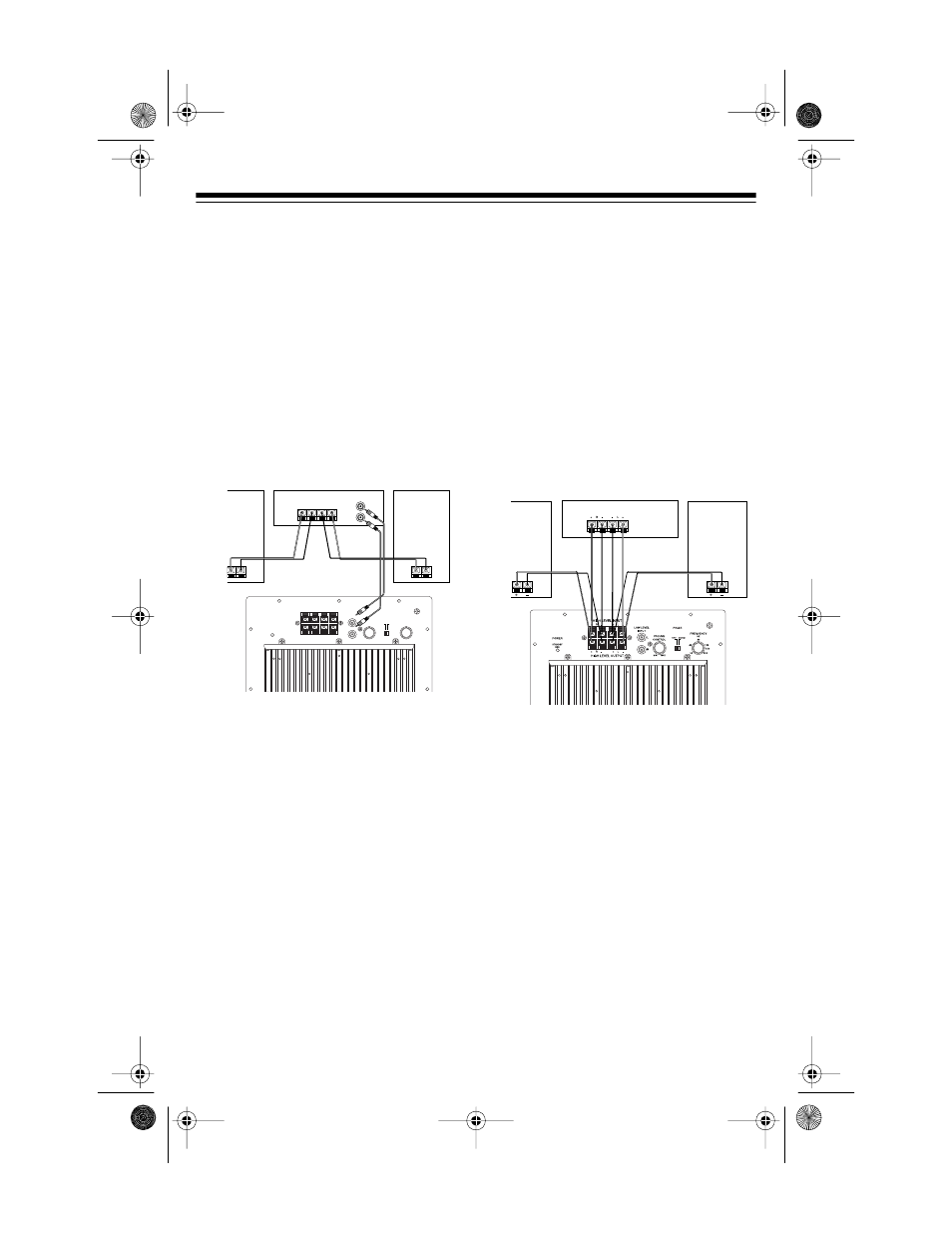 Connecting to line out terminals, Connecting to speaker terminals, Connecting speakers | Connect the pro-sw100p’s, Low level, Input, High level input, High level output | Panasonic PRO-SW100P User Manual | Page 4 / 8