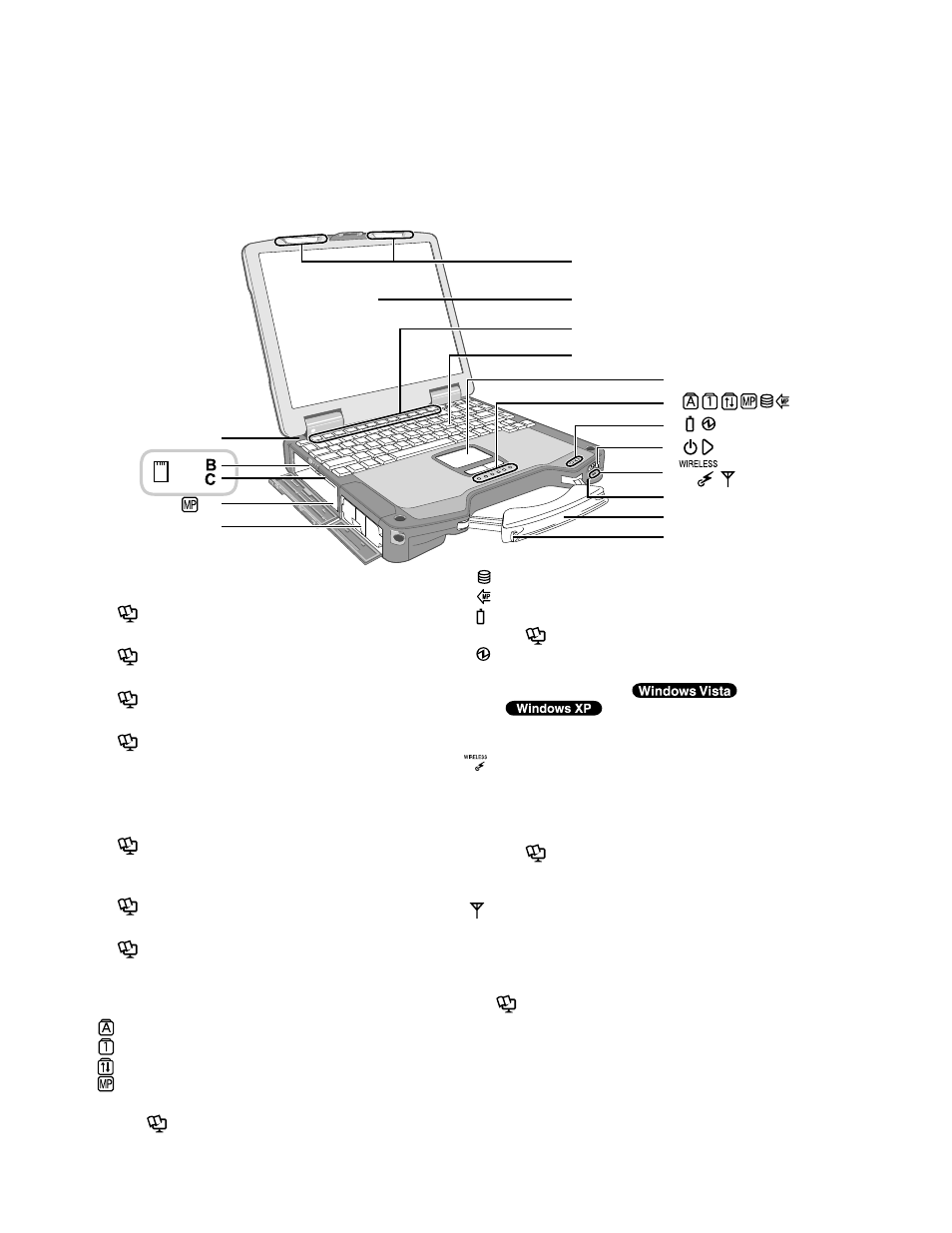 Names and functions of parts | Panasonic CF-30KTPAXxM User Manual | Page 10 / 90