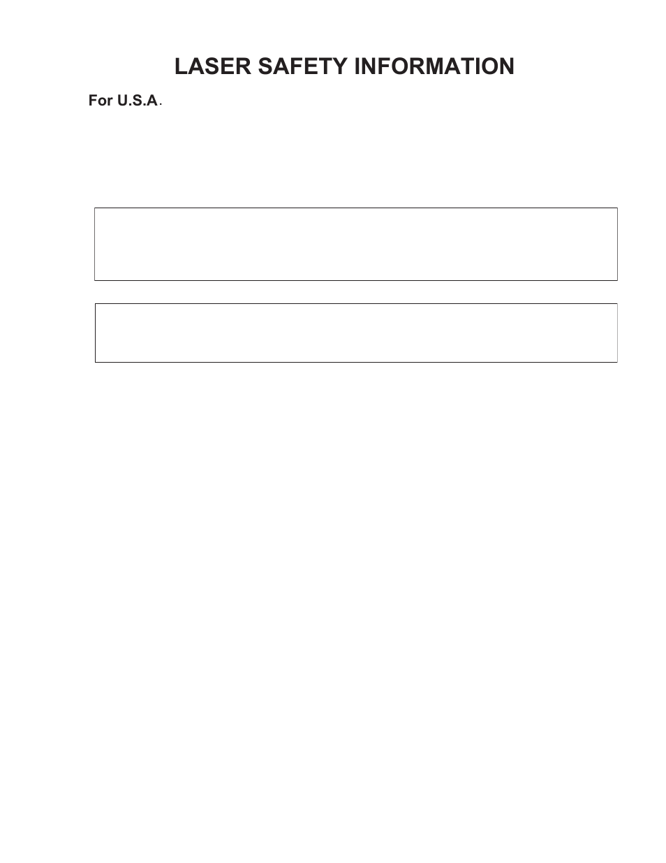 Laser safety information, For u.s.a | Panasonic CF-30KTPAXxM User Manual | Page 3 / 90