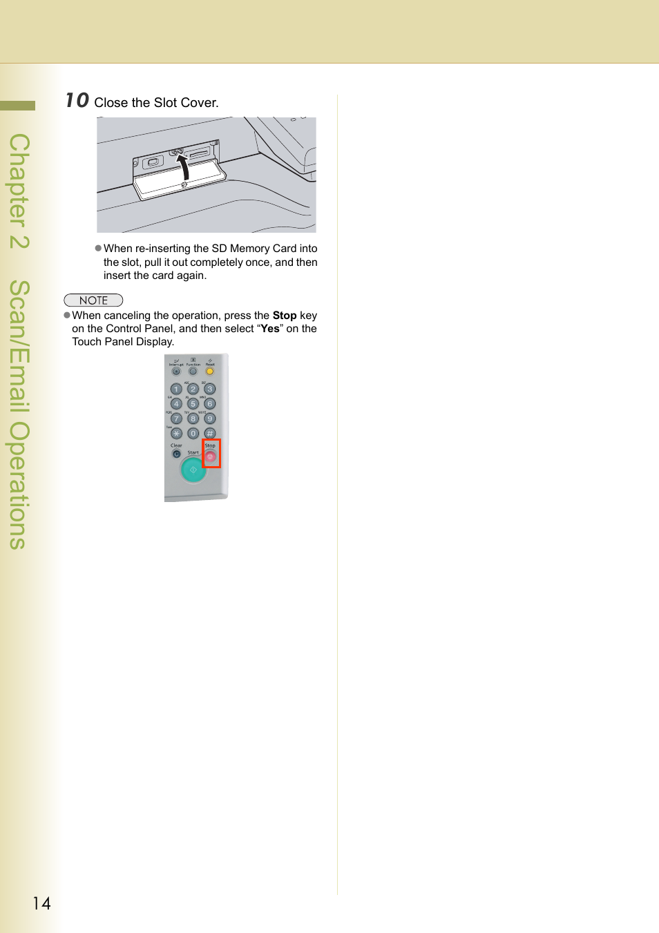 Chapter 2 sc an/email operations | Panasonic DP-C306 User Manual | Page 14 / 74