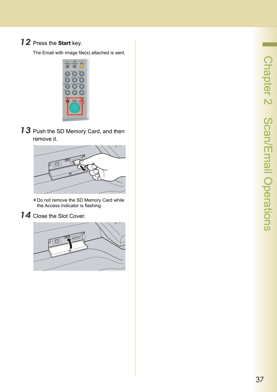 Chapter 2 sc an/email operations | Panasonic DP-C306 User Manual | Page 37 / 74