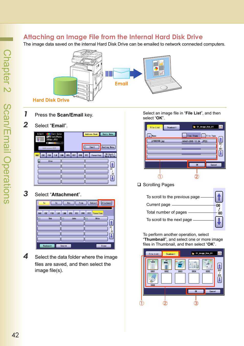 Chapter 2 sc an/email operations | Panasonic DP-C306 User Manual | Page 42 / 74