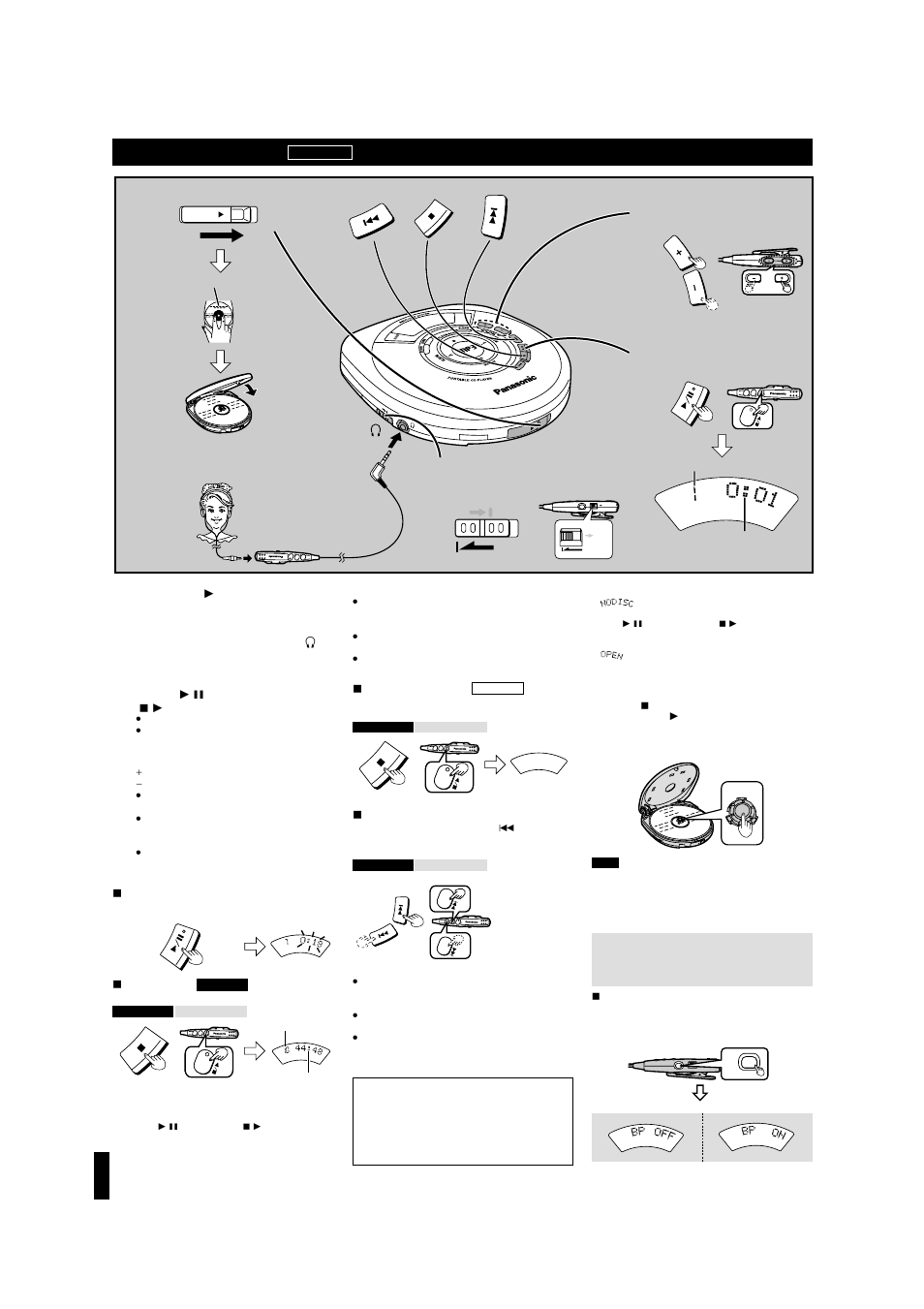 Sequential play, Open, Hol d vol | Hol d | Panasonic SL-MP353J User Manual | Page 3 / 8
