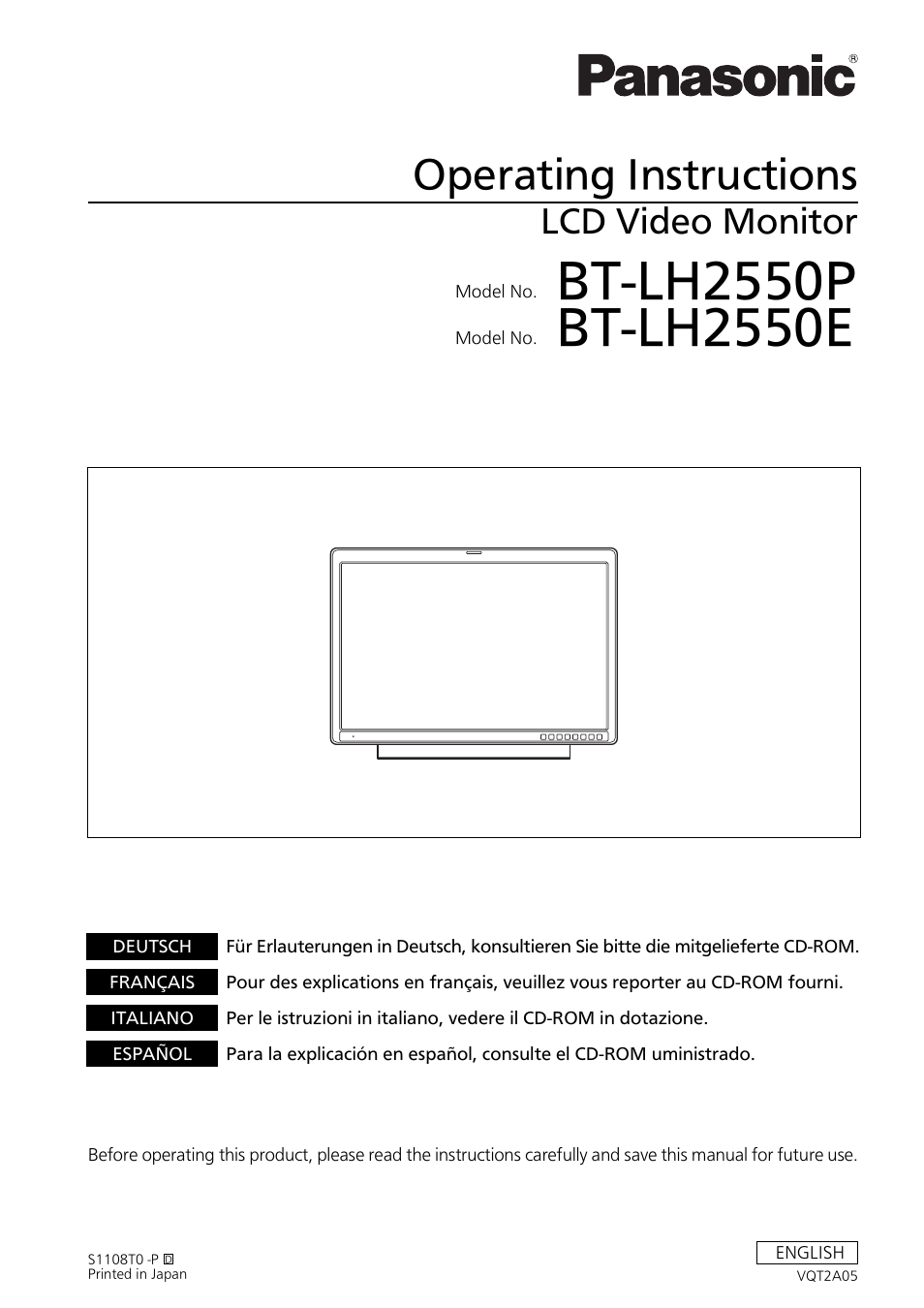 Panasonic BT-LH2600W User Manual | 56 pages