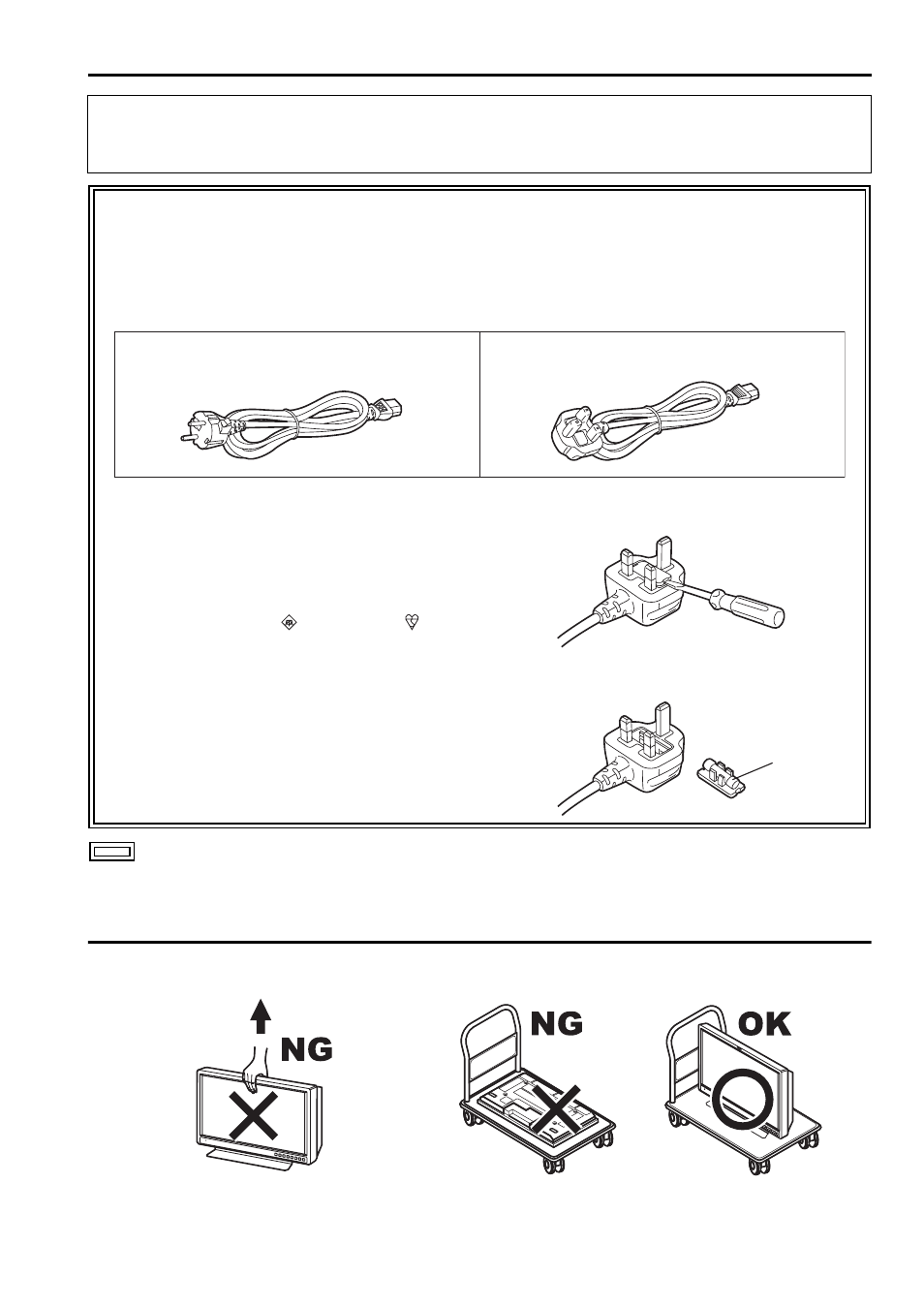 Transportation precautions, Caution for ac mains lead, Read this first ! (for bt-lh2550e) | Panasonic BT-LH2600W User Manual | Page 5 / 56