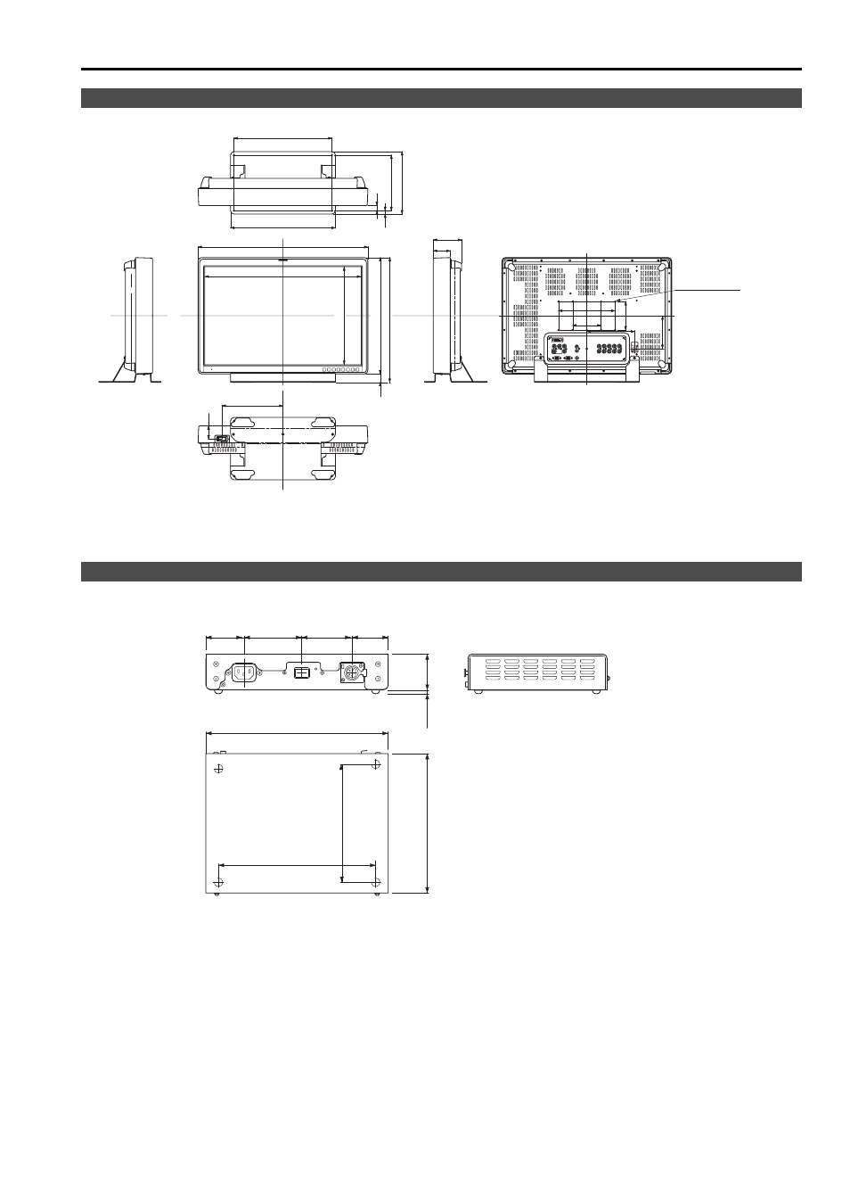 Dimensions, Video monitor unit ac adaptor | Panasonic BT-LH2600W User Manual | Page 9 / 56