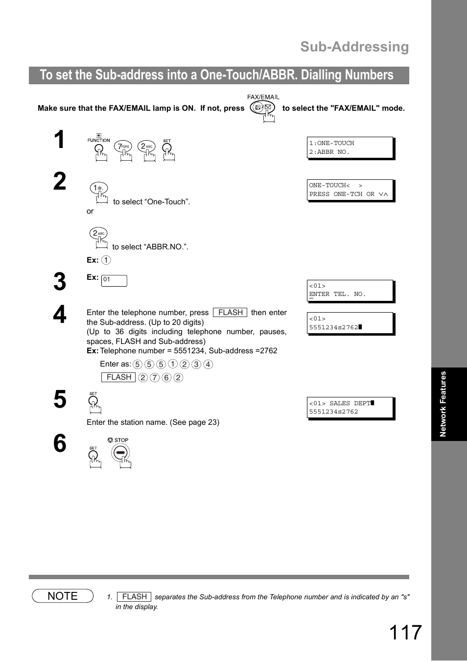 Sub-addressing | Panasonic DIGITAL IMAGING SYSTEM DP-1810F User Manual | Page 117 / 155
