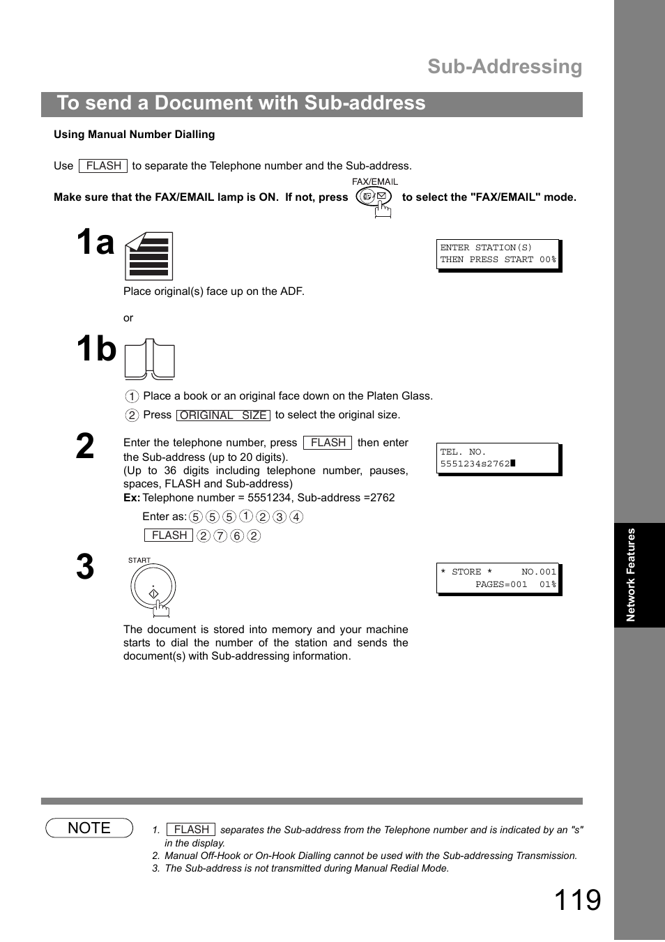 Sub-addressing | Panasonic DIGITAL IMAGING SYSTEM DP-1810F User Manual | Page 119 / 155