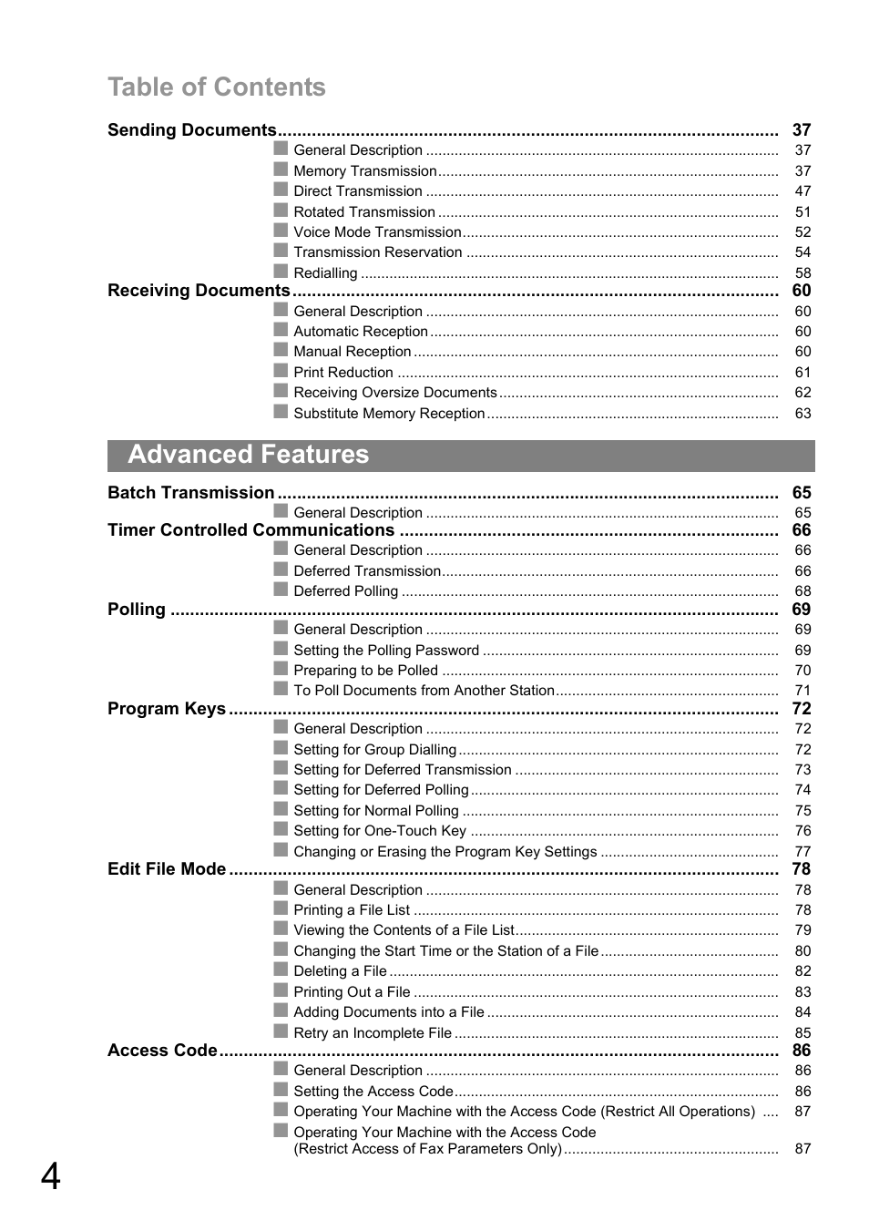 Panasonic DIGITAL IMAGING SYSTEM DP-1810F User Manual | Page 4 / 155