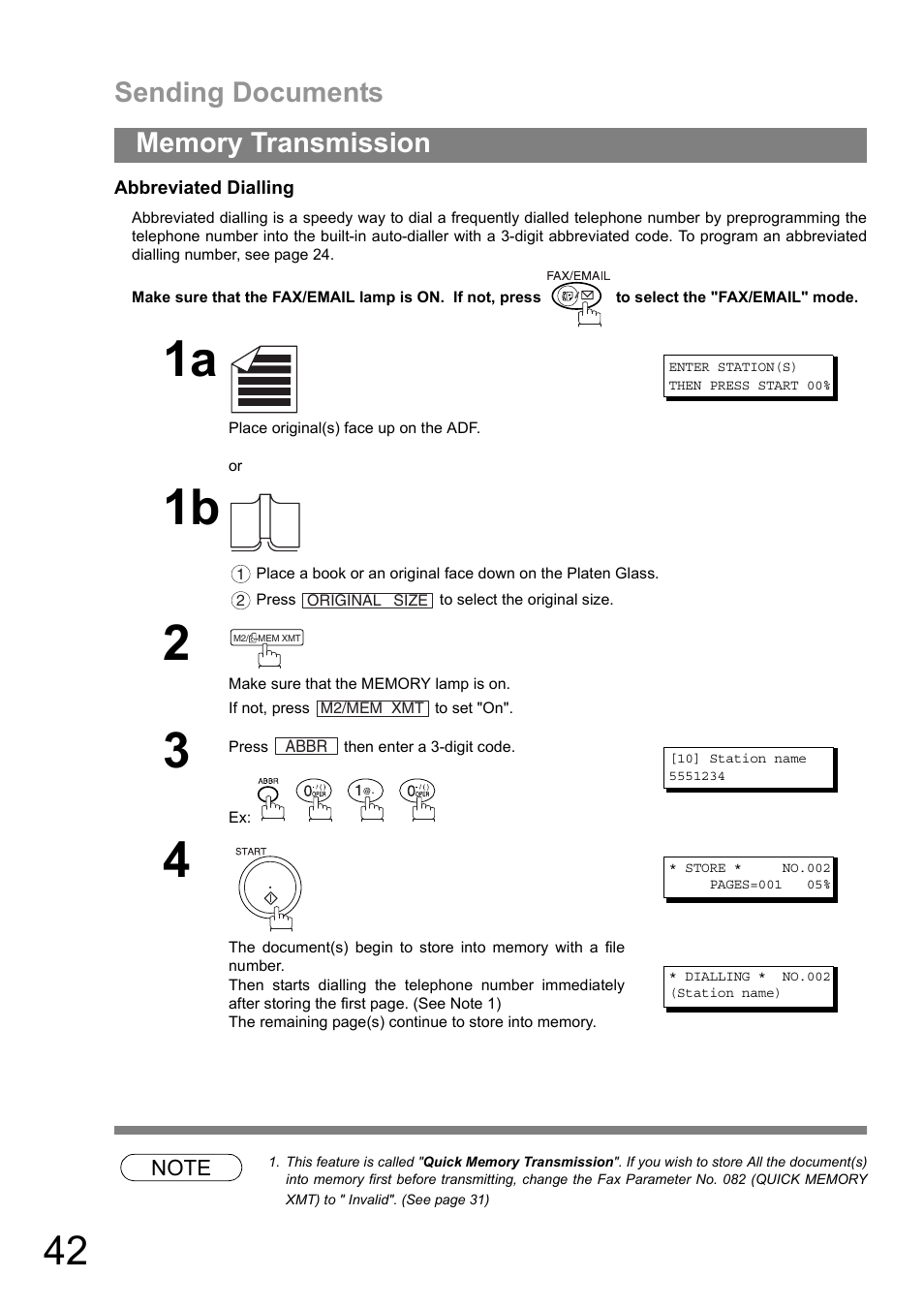 Sending documents | Panasonic DIGITAL IMAGING SYSTEM DP-1810F User Manual | Page 42 / 155
