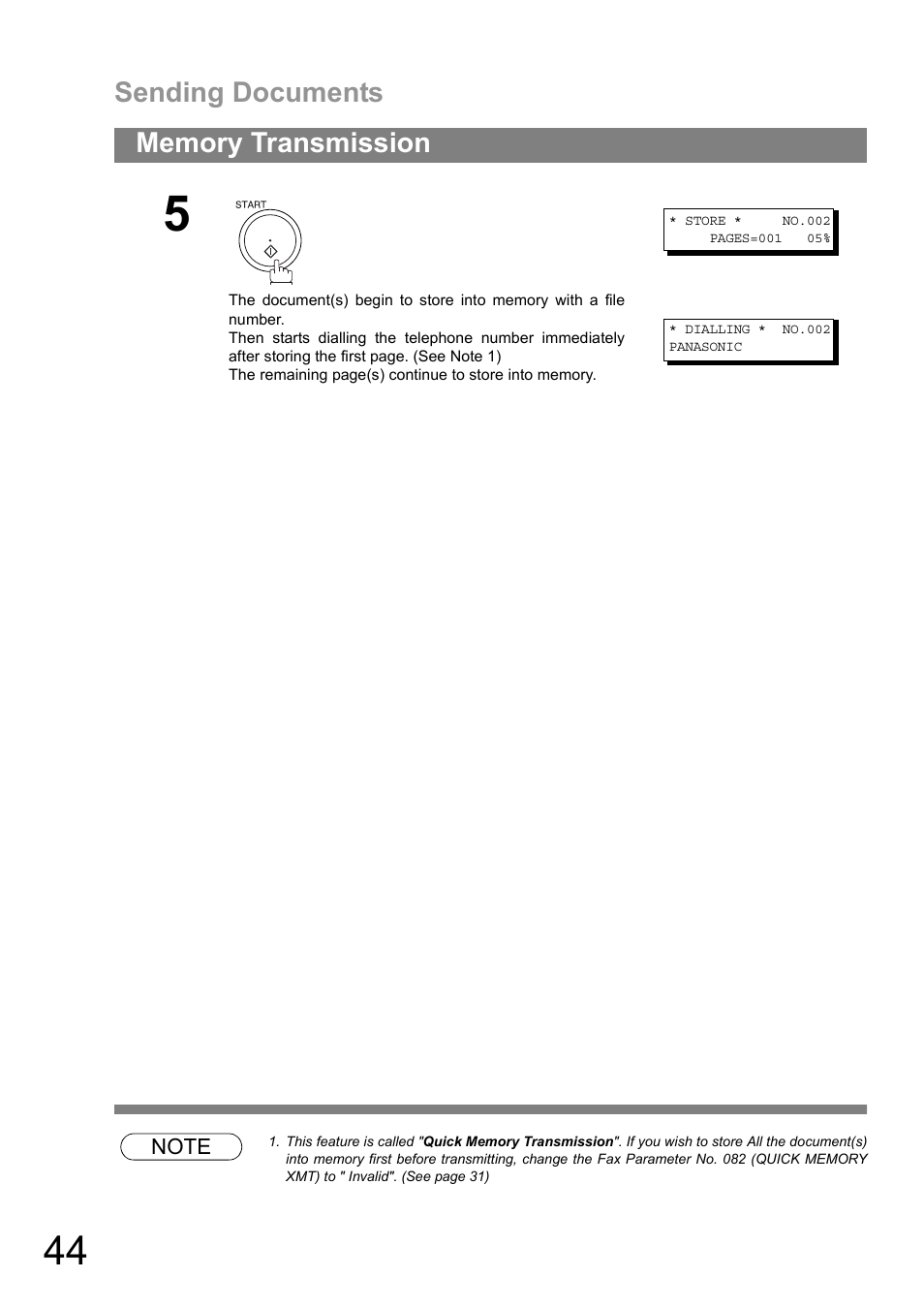 Sending documents | Panasonic DIGITAL IMAGING SYSTEM DP-1810F User Manual | Page 44 / 155