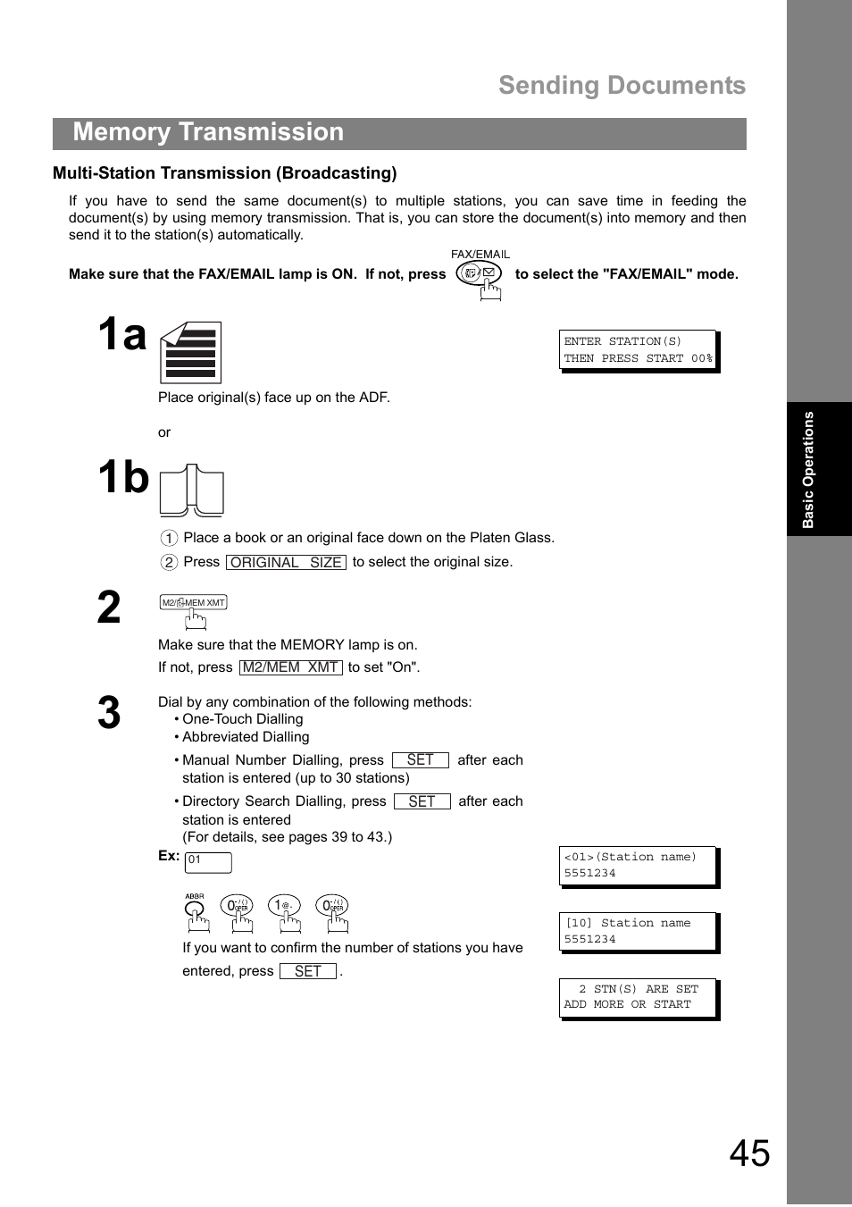 Sending documents | Panasonic DIGITAL IMAGING SYSTEM DP-1810F User Manual | Page 45 / 155