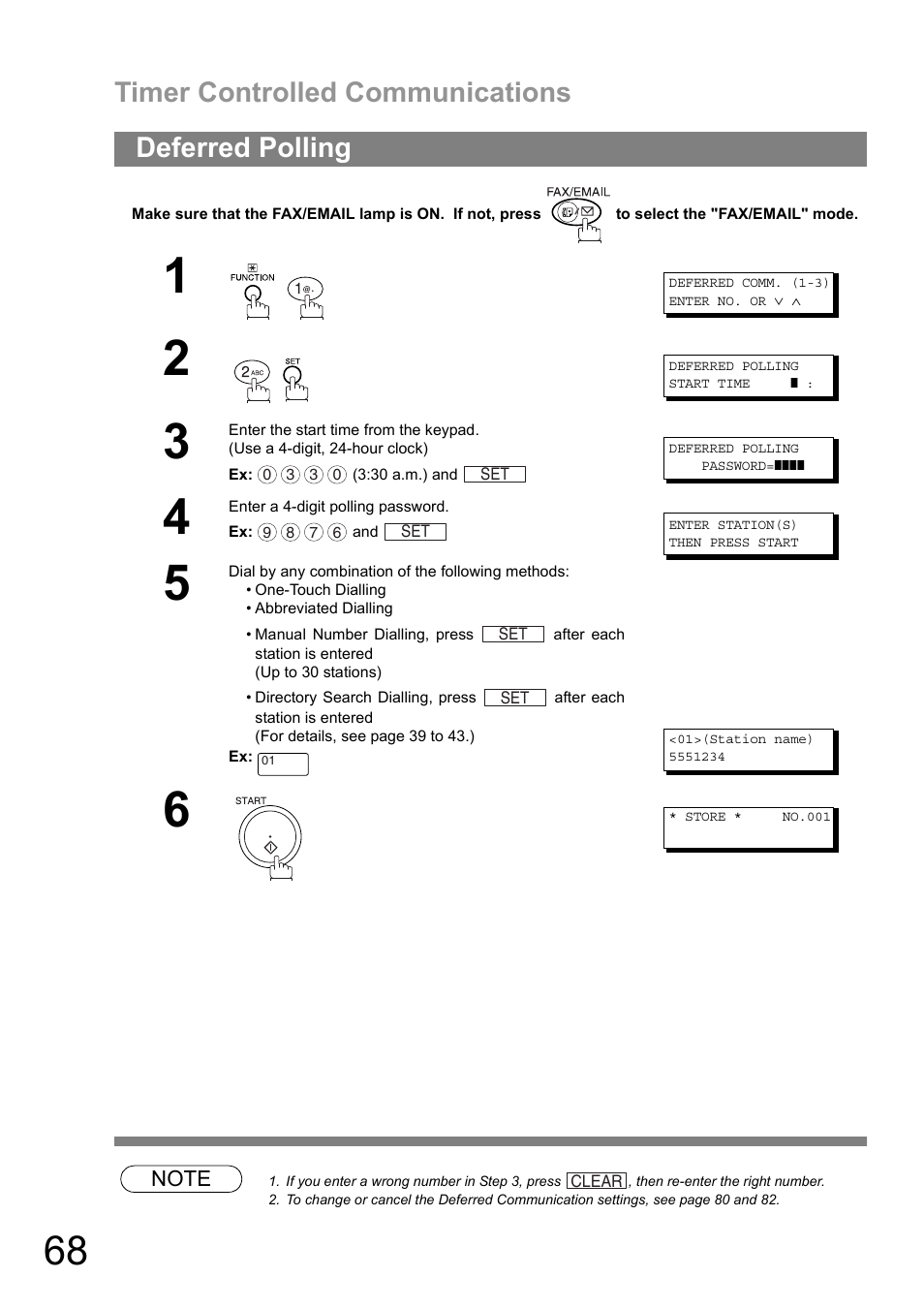 Deferred polling, Timer controlled communications | Panasonic DIGITAL IMAGING SYSTEM DP-1810F User Manual | Page 68 / 155