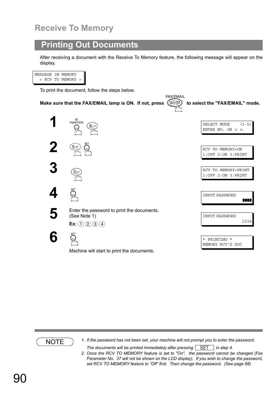 Printing out documents | Panasonic DIGITAL IMAGING SYSTEM DP-1810F User Manual | Page 90 / 155