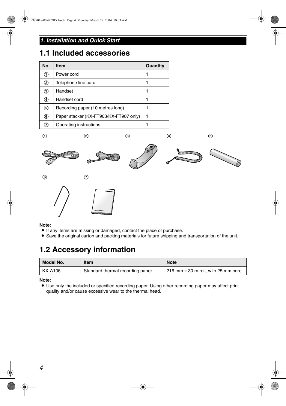 Panasonic KX-FT901BX User Manual | Page 4 / 64