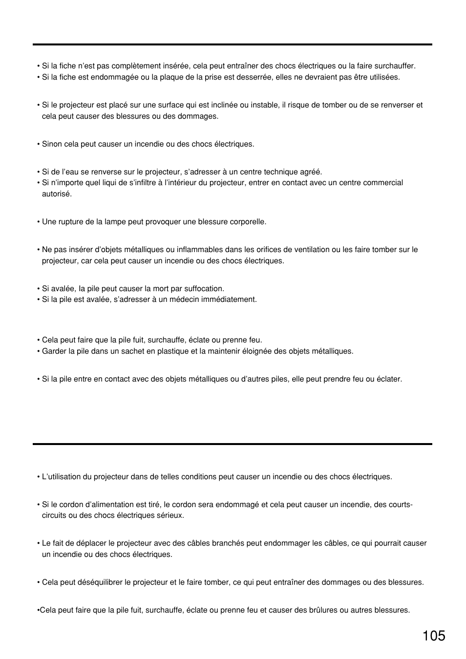 Attention | Panasonic PT-D7500U User Manual | Page 105 / 112