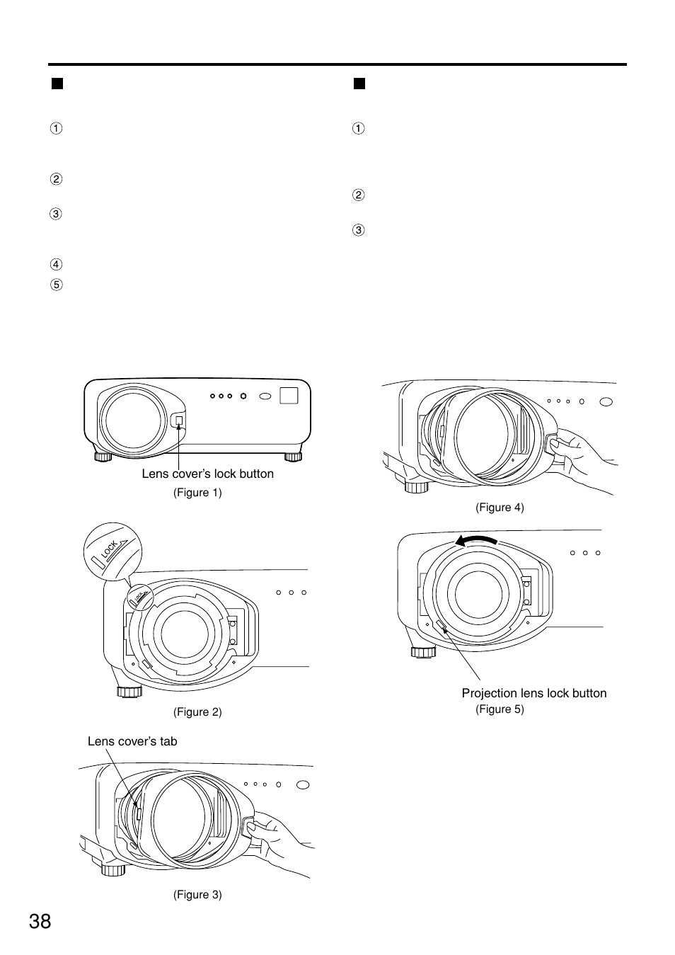 How to install the projection lens, How to remove the projection lens | Panasonic PT-D7500U User Manual | Page 38 / 112