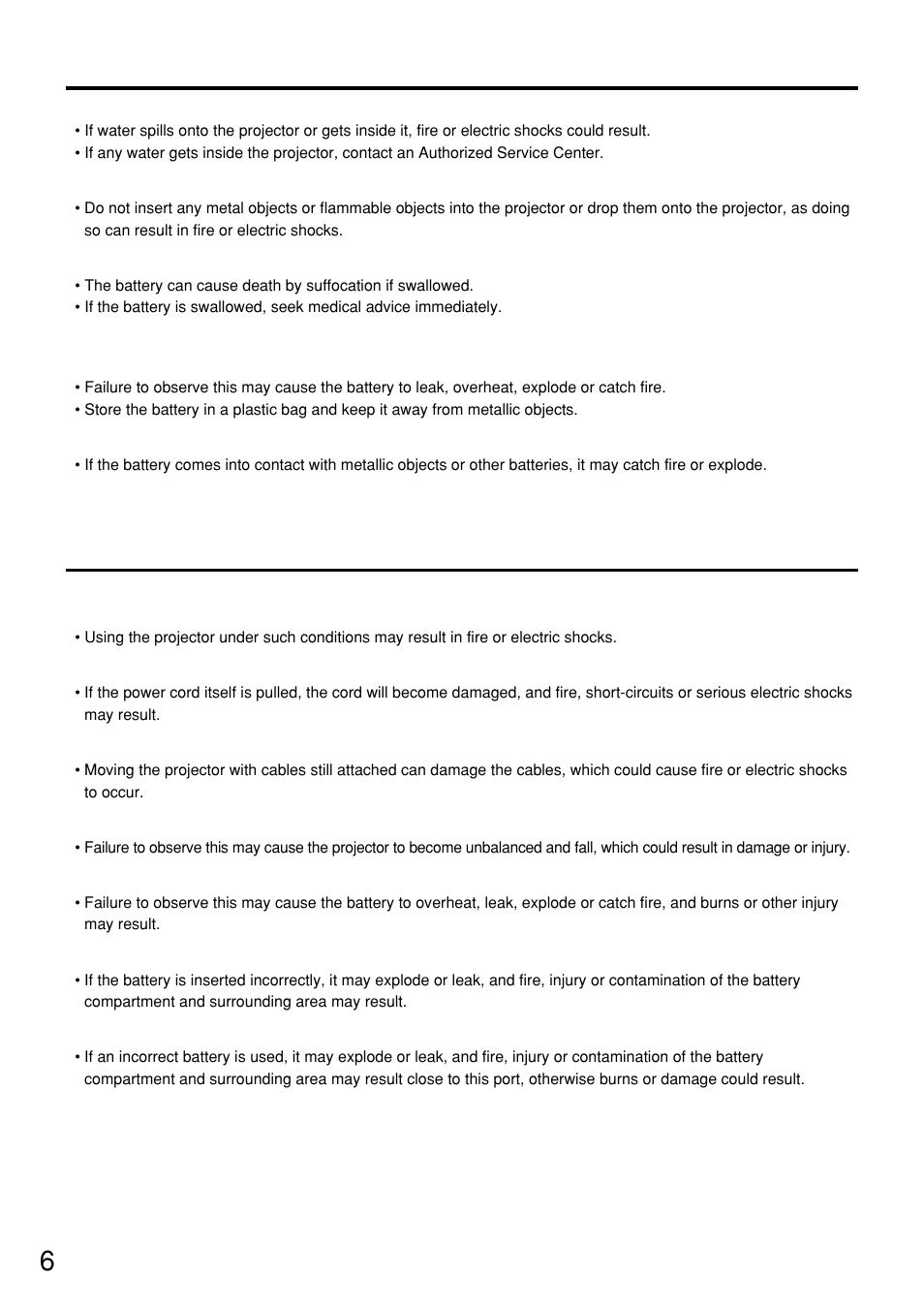 Caution, Precautions with regard to safety | Panasonic PT-D7500U User Manual | Page 6 / 112