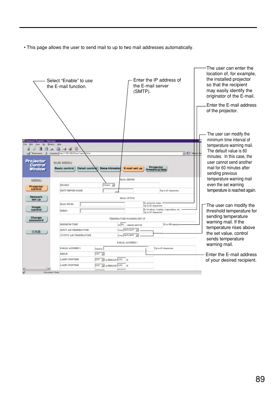 Panasonic PT-D7500U User Manual | Page 89 / 112