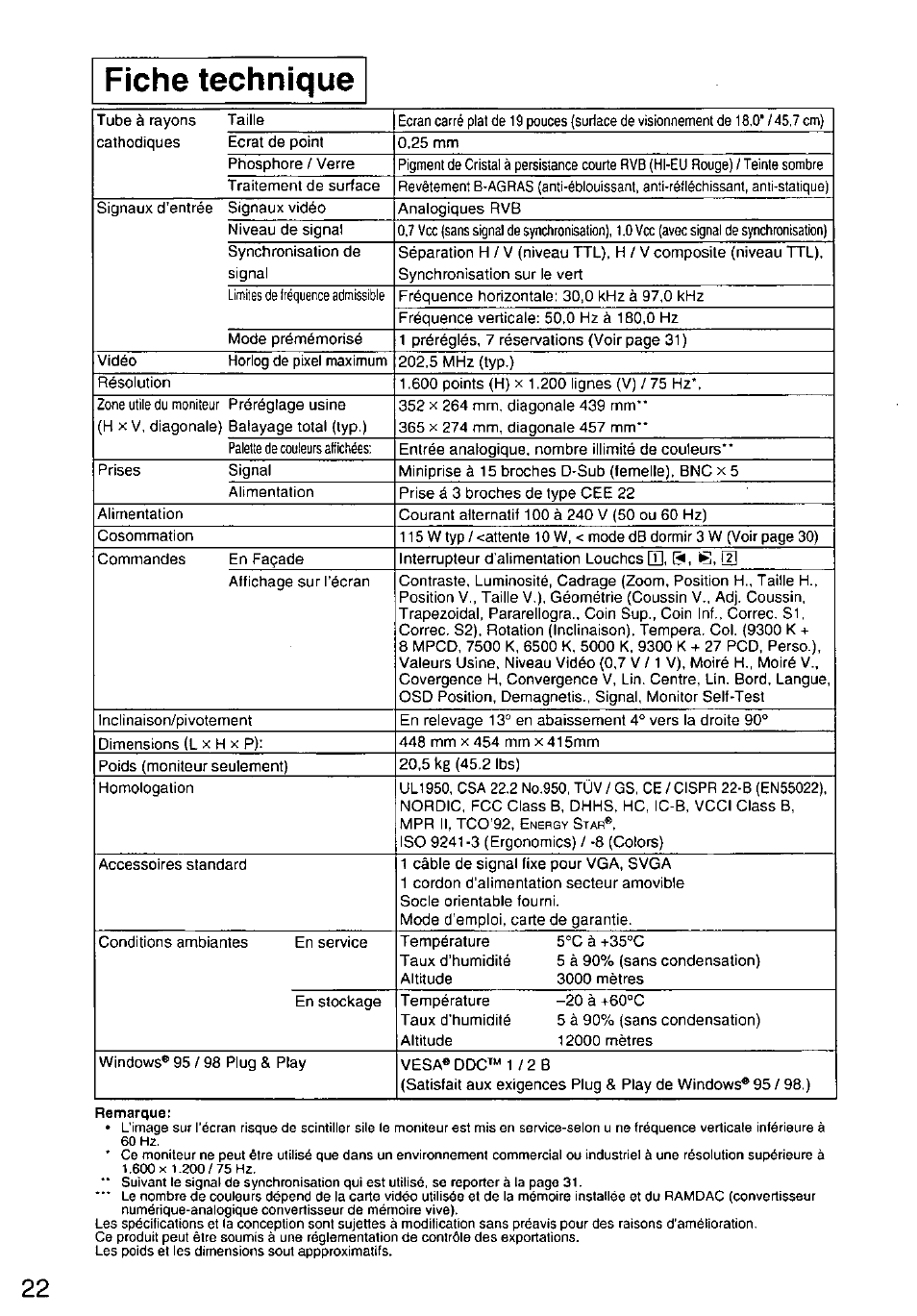 Fiche technique | Panasonic TX-D9S45MB User Manual | Page 23 / 51