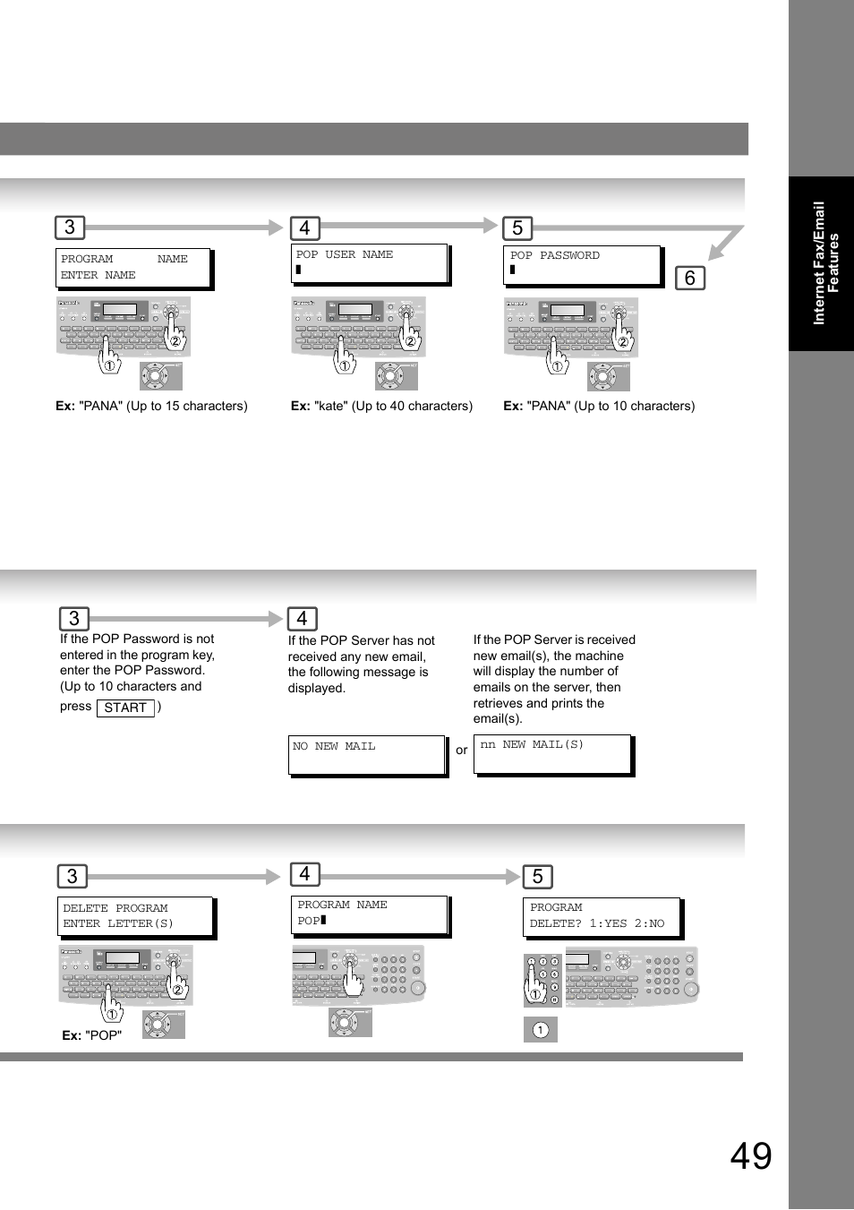 Internet fax/email features | Panasonic UF-8000 User Manual | Page 49 / 126