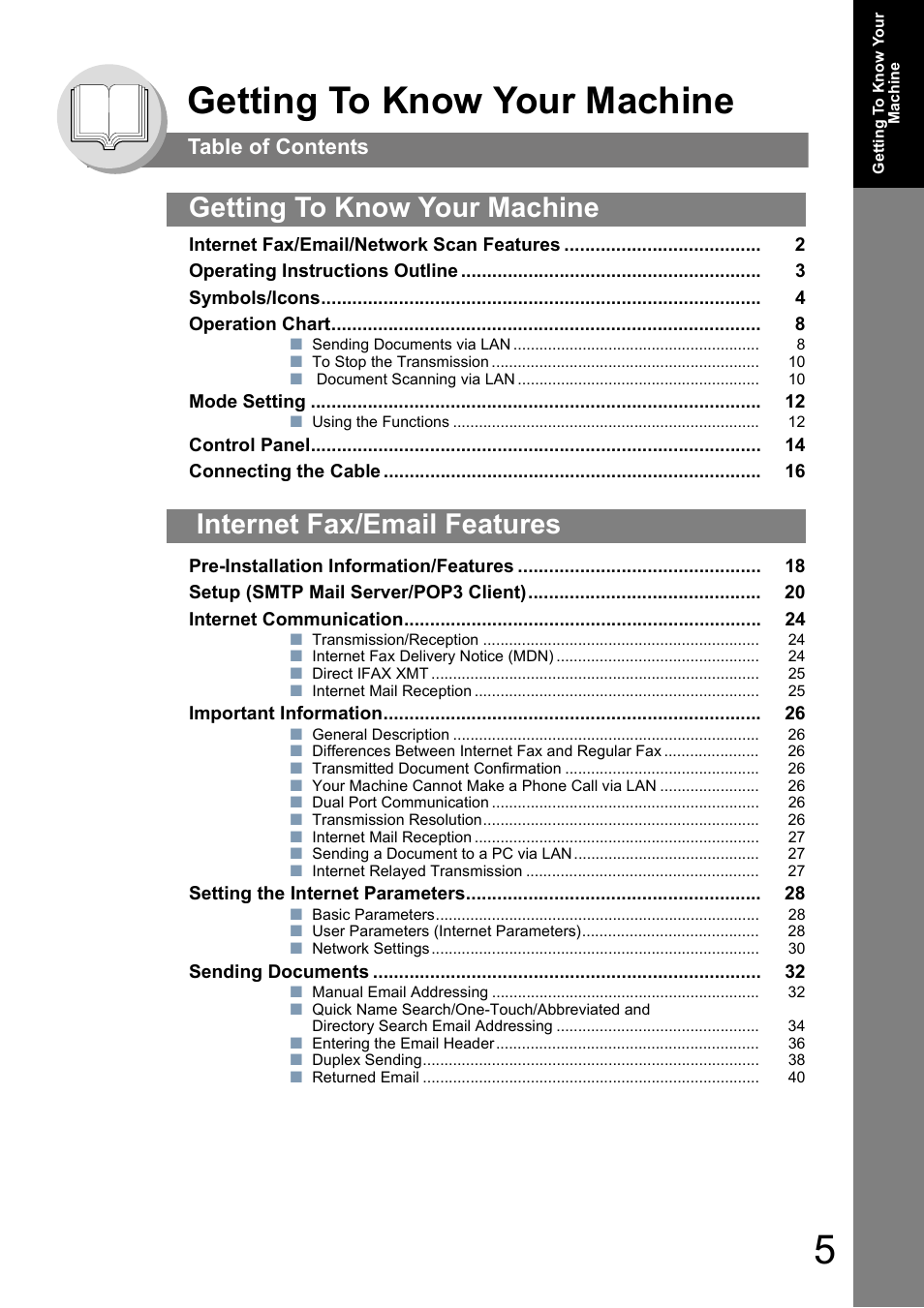 Panasonic UF-8000 User Manual | Page 5 / 126