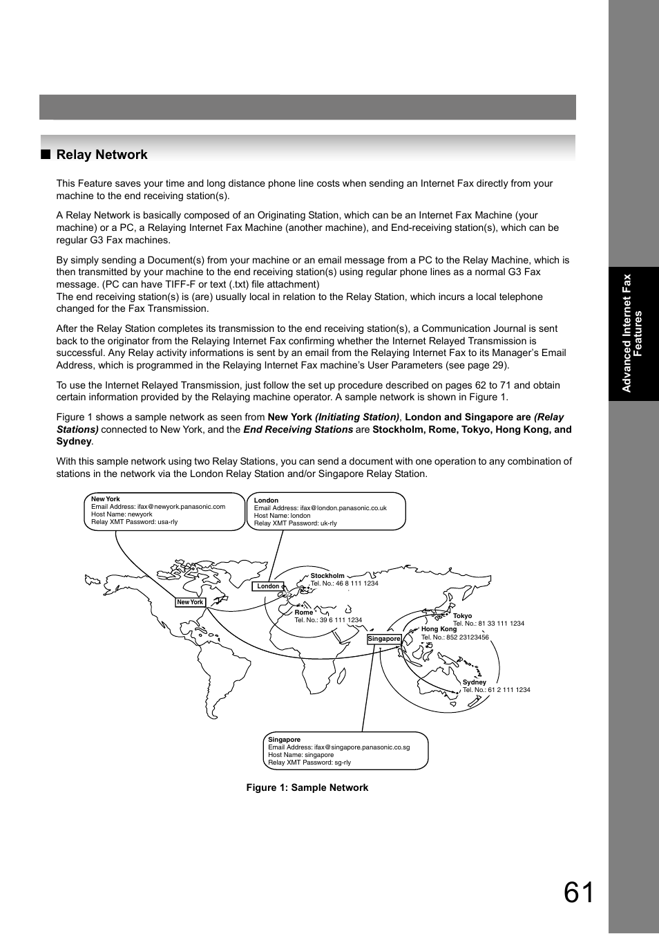 Relay network | Panasonic UF-8000 User Manual | Page 61 / 126