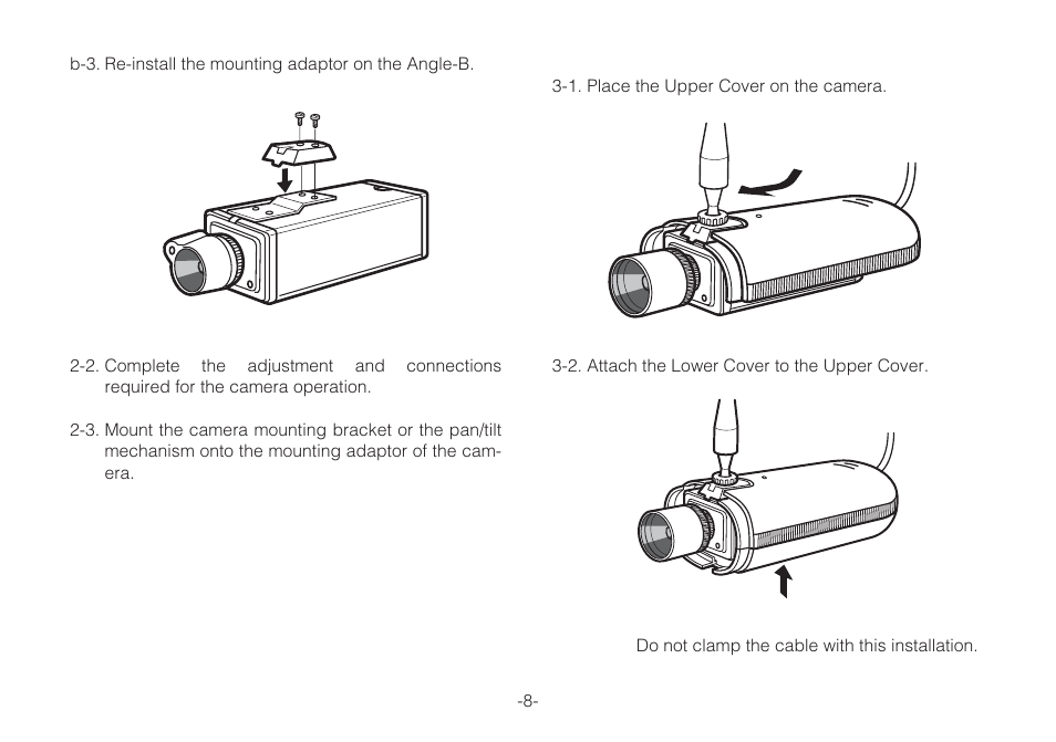 Installation of upper and lower cover | Panasonic WV-7110A User Manual | Page 8 / 12