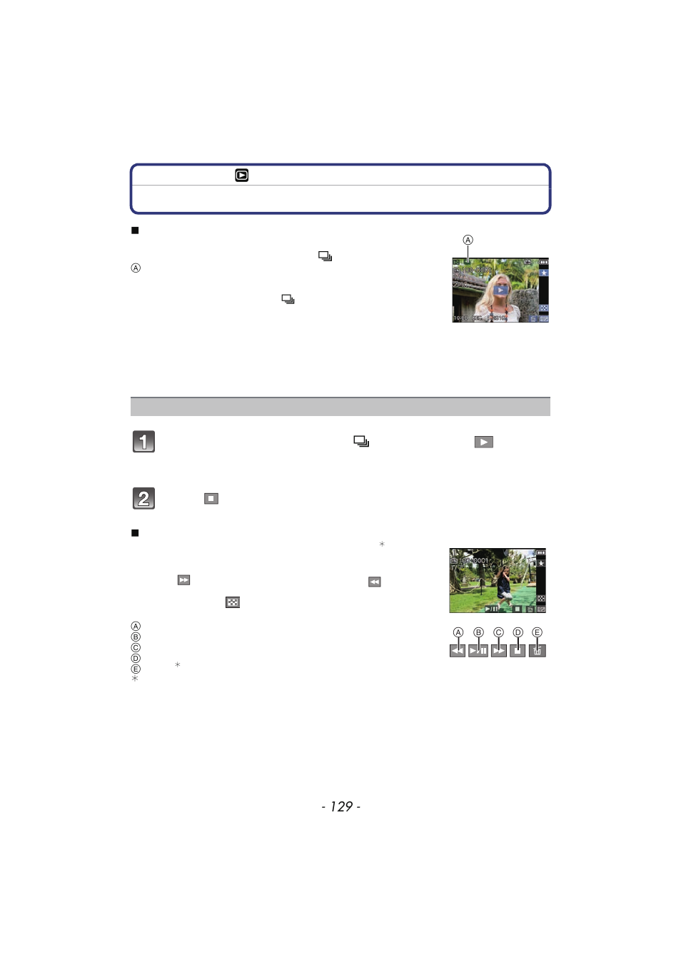 Advanced (playback), Playing back burst pictures | Panasonic DMC-FX700 User Manual | Page 129 / 208