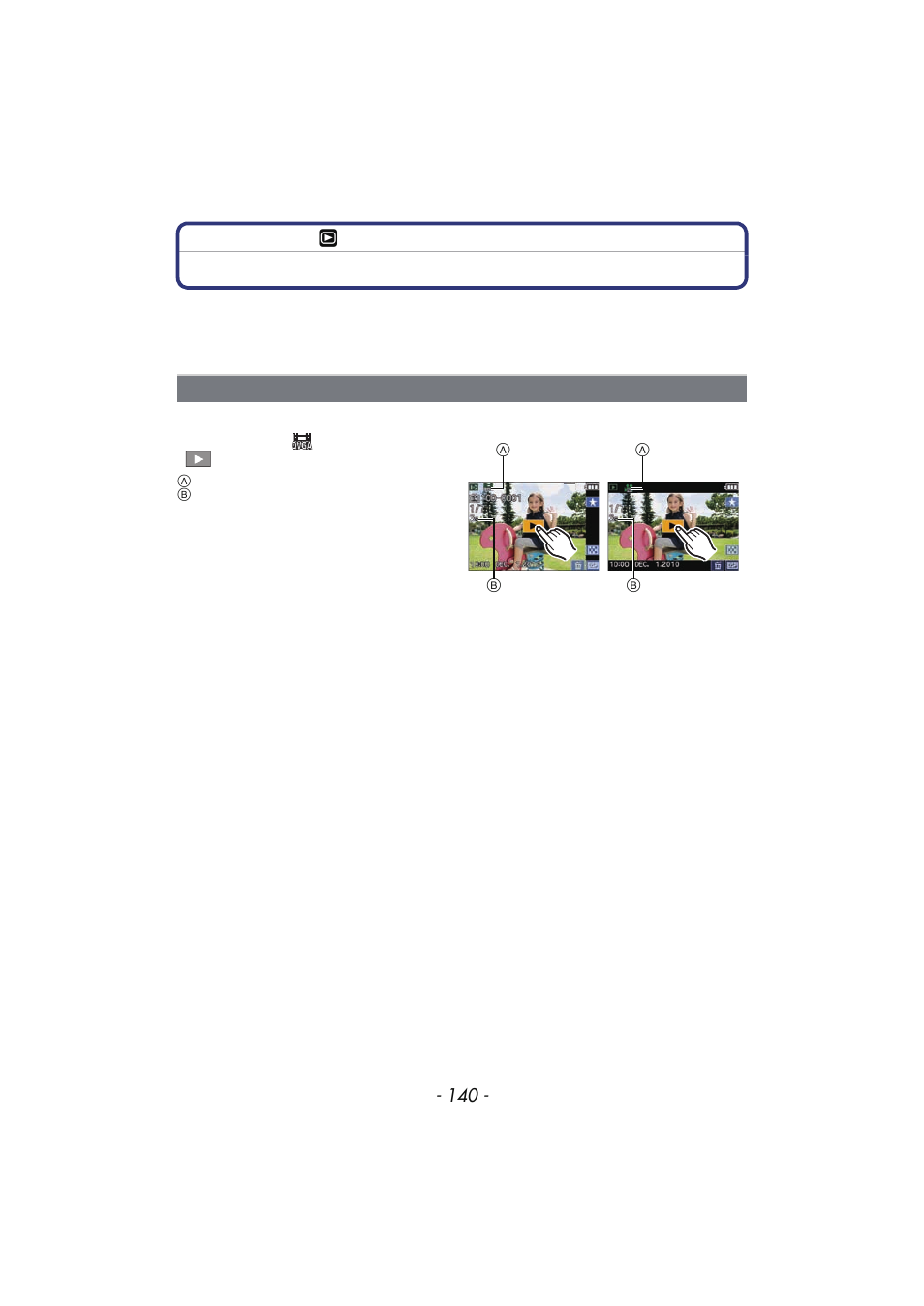 Playing back motion pictures/pictures with audio, Motion pictures, Playing back motion pictures/ pictures with audio | Ures, P140) | Panasonic DMC-FX700 User Manual | Page 140 / 208