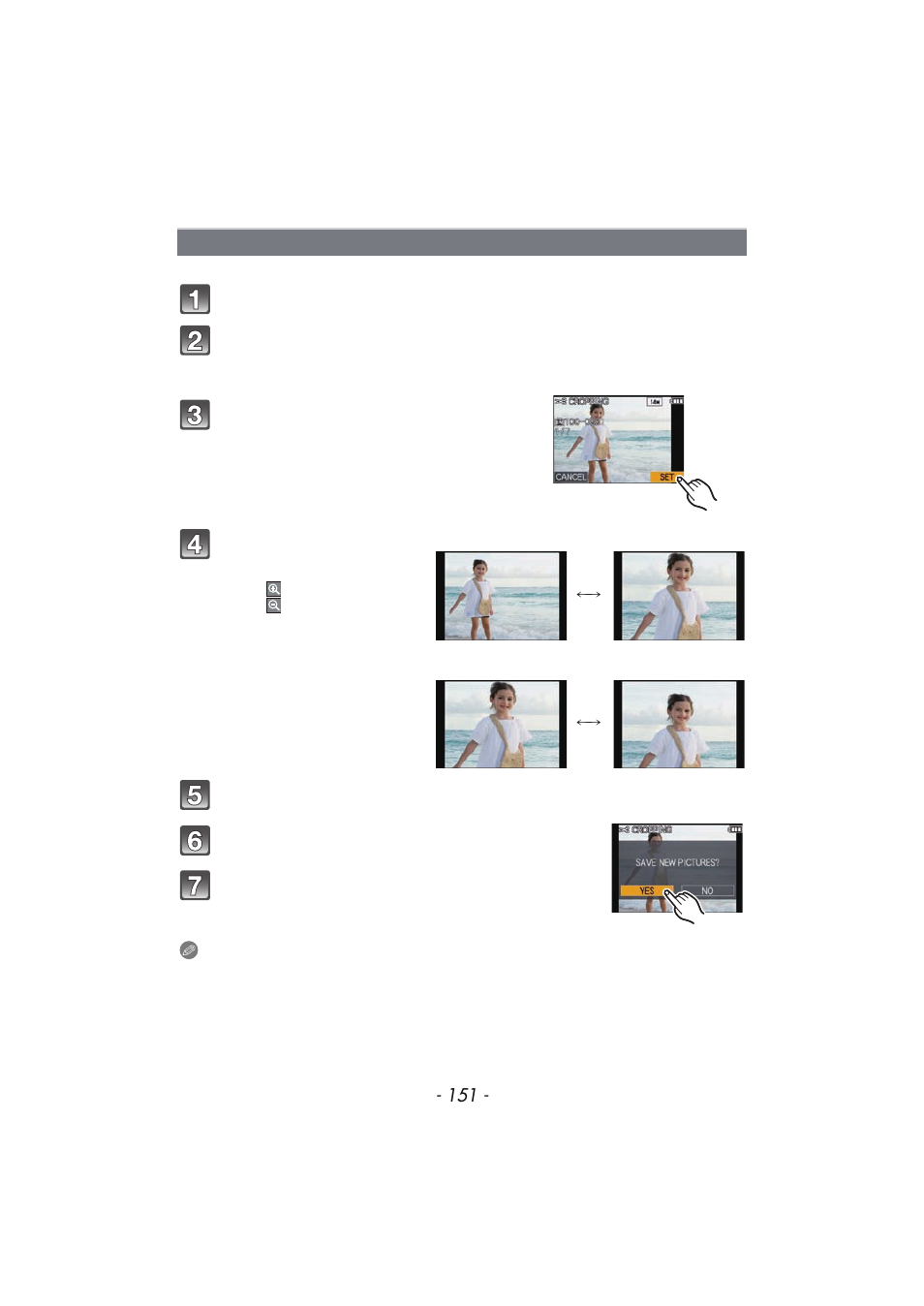 Cropping, P151) | Panasonic DMC-FX700 User Manual | Page 151 / 208