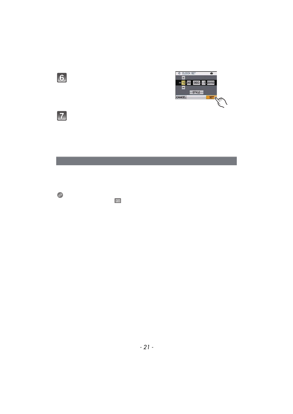Changing the clock setting | Panasonic DMC-FX700 User Manual | Page 21 / 208