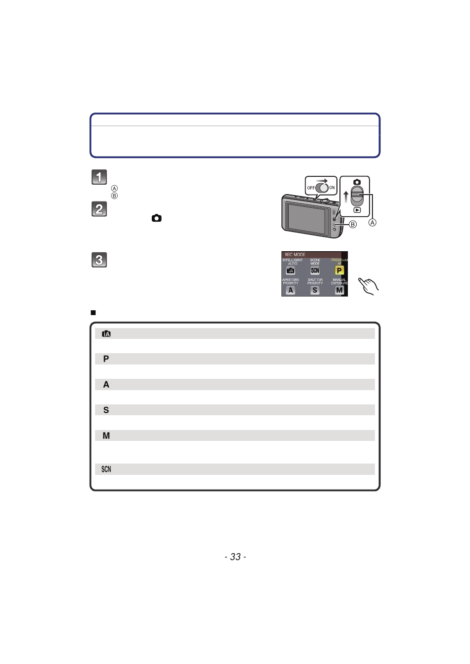 Basic | Panasonic DMC-FX700 User Manual | Page 33 / 208