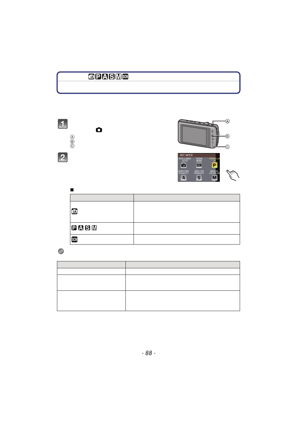 Recording motion pictures, P88) | Panasonic DMC-FX700 User Manual | Page 88 / 208