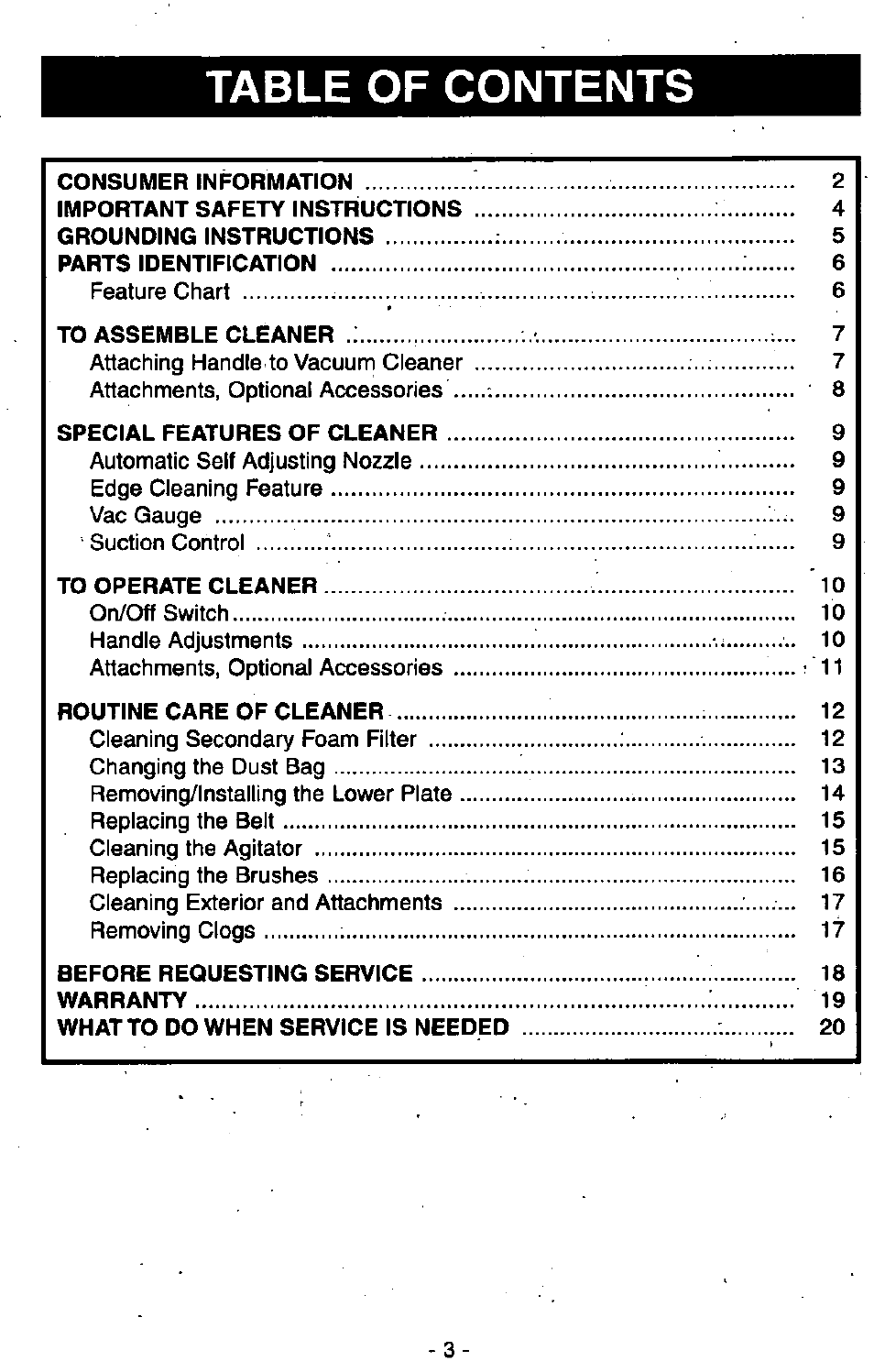 Panasonic MC-V6602 User Manual | Page 3 / 40