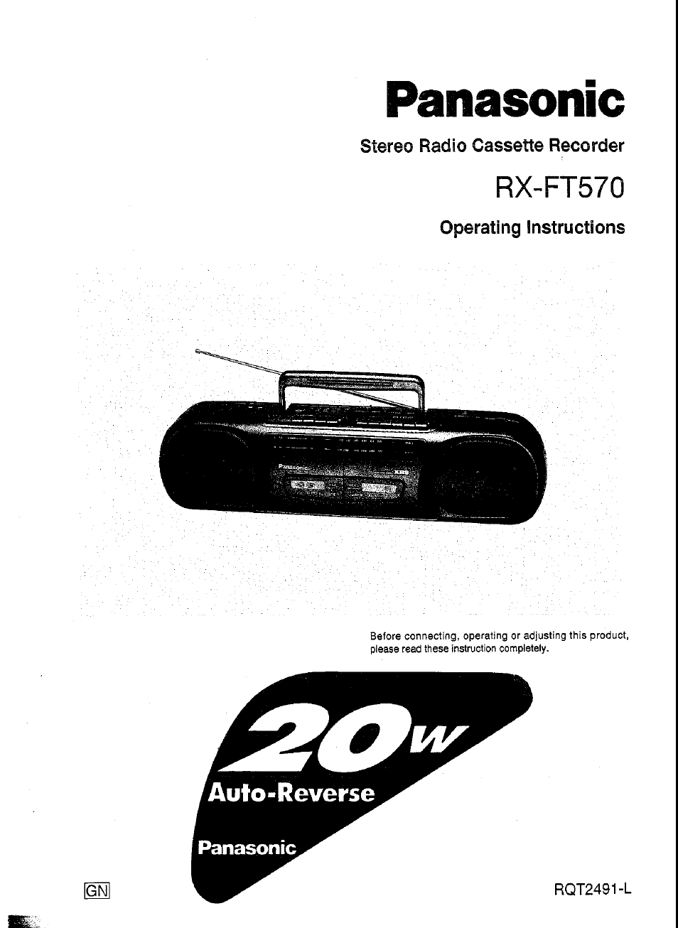 Panasonic RX-FT570 User Manual | 10 pages