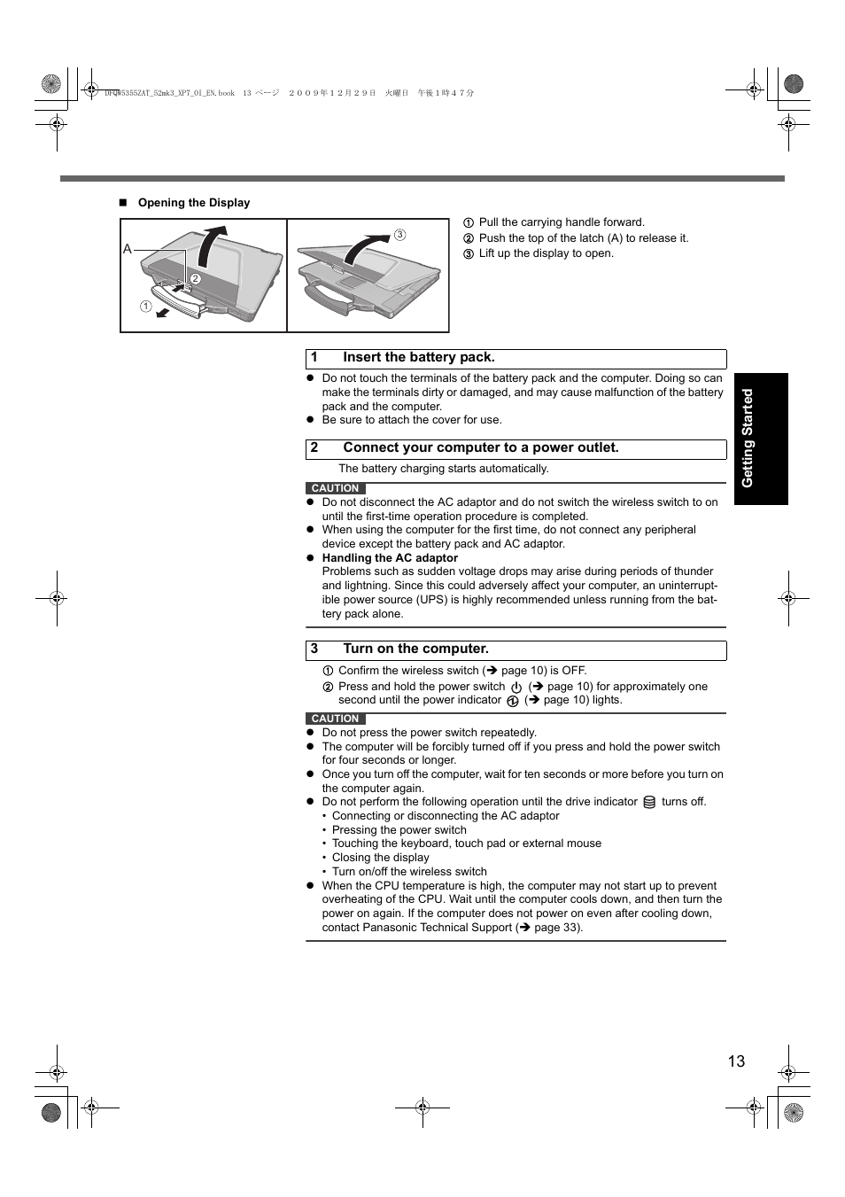 Panasonic CF-52 User Manual | Page 13 / 36