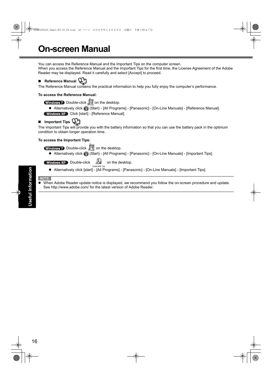 On-screen manual | Panasonic CF-52 User Manual | Page 16 / 36