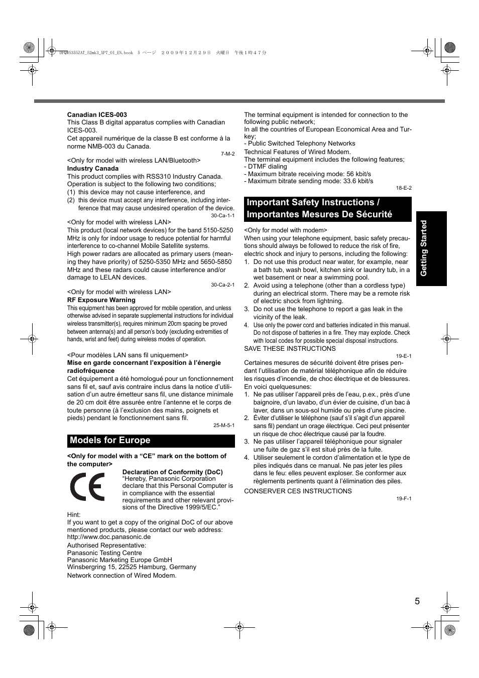 Panasonic CF-52 User Manual | Page 5 / 36