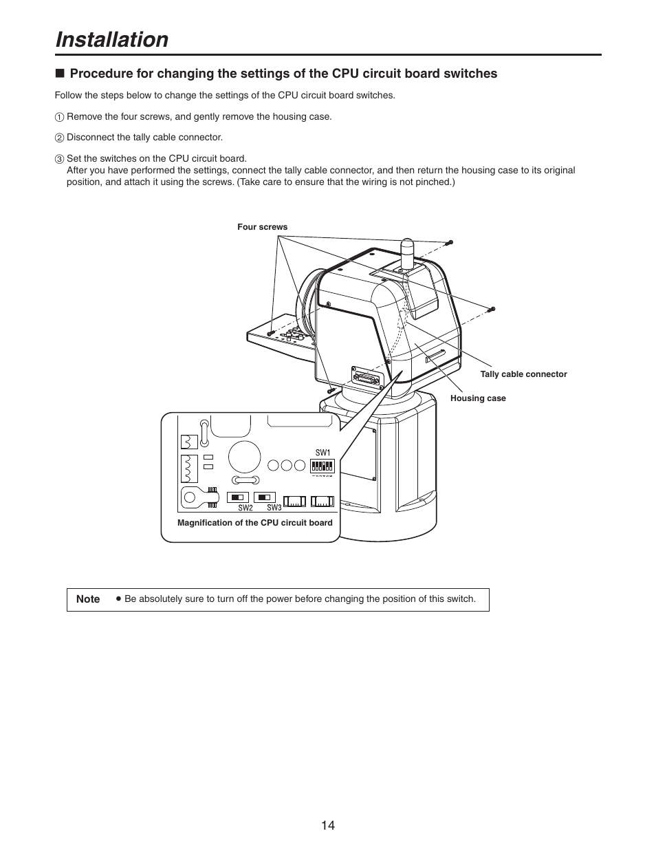 Installation | Panasonic AW-PH405N User Manual | Page 14 / 32