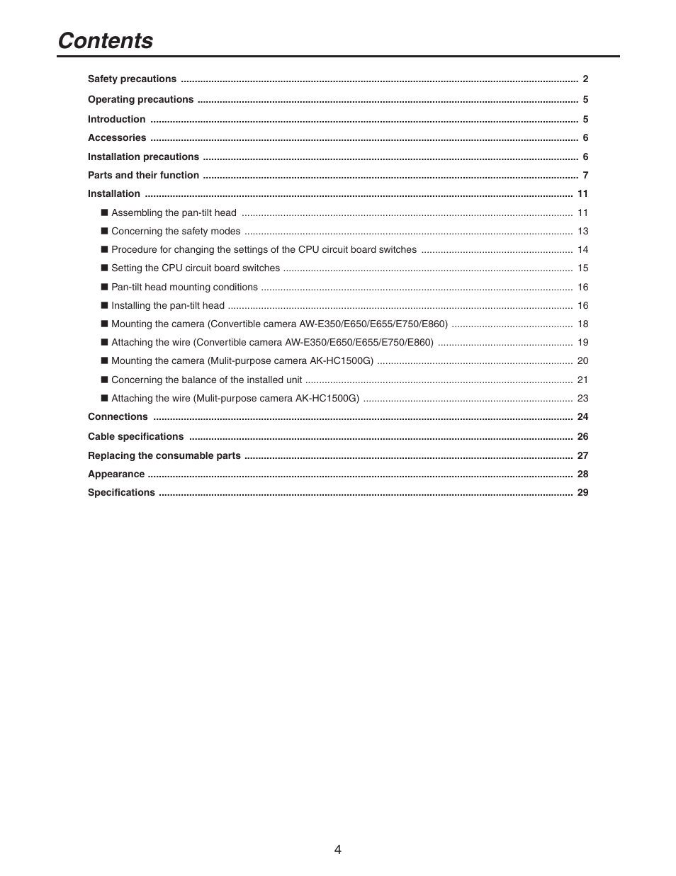 Panasonic AW-PH405N User Manual | Page 4 / 32