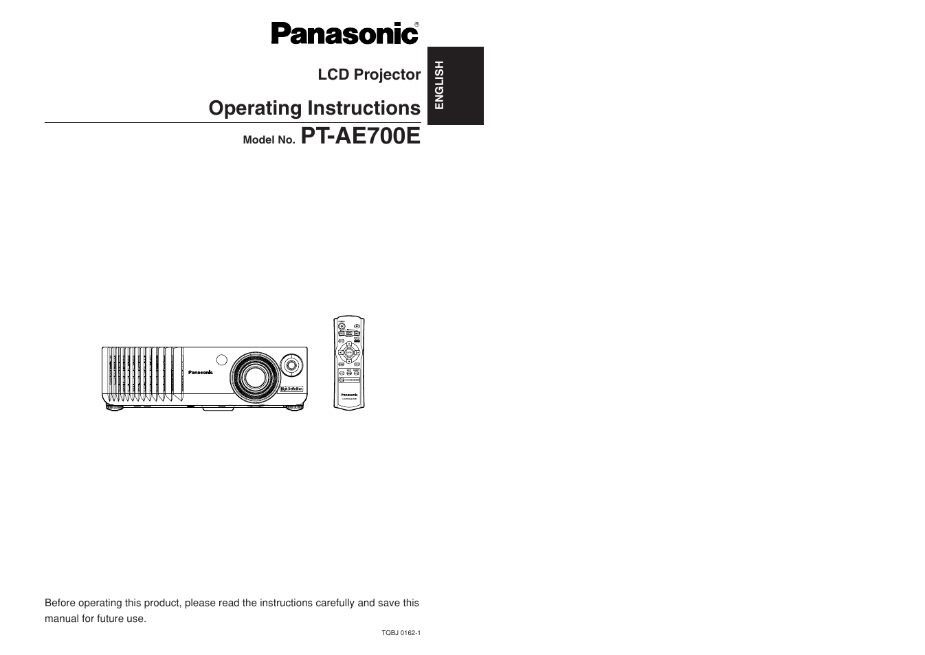 Panasonic PT-AE700 User Manual | 32 pages