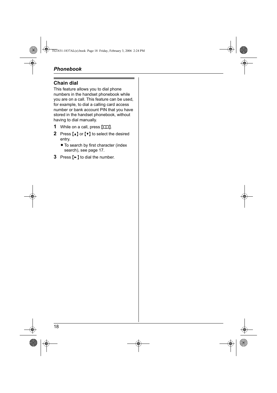 Panasonic KX-TG1837AL User Manual | Page 18 / 52