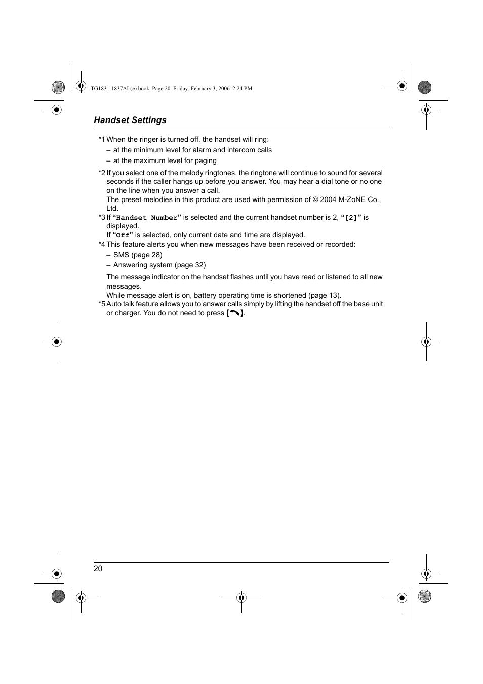 Panasonic KX-TG1837AL User Manual | Page 20 / 52