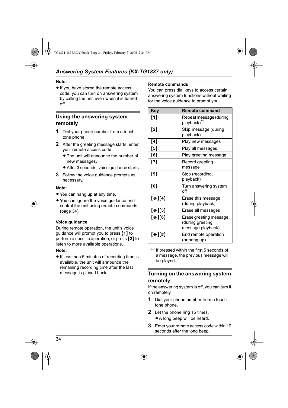 Panasonic KX-TG1837AL User Manual | Page 34 / 52