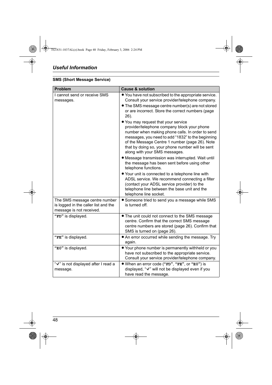 Panasonic KX-TG1837AL User Manual | Page 48 / 52