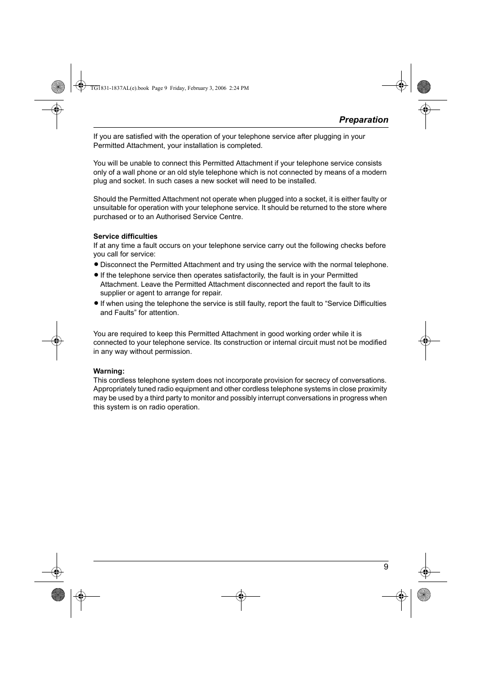 Panasonic KX-TG1837AL User Manual | Page 9 / 52