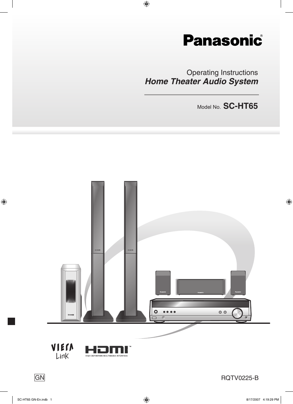 Panasonic SC-HT65 User Manual | 24 pages
