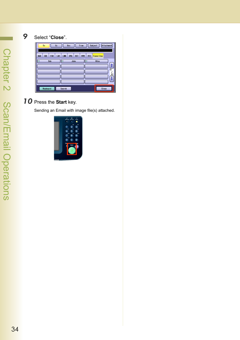 Chapter 2 scan/email operations | Panasonic C263 User Manual | Page 34 / 60