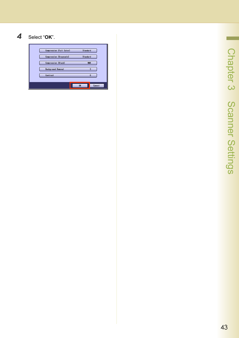 Chapter 3 scanner settings | Panasonic C263 User Manual | Page 43 / 60
